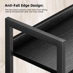 5 Tier Slim Bookshelf Bookcase with Backboard Rustic