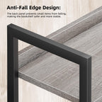 5 Tier Slim Bookshelf Bookcase with Backboard Rustic