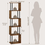 6-Tier Bookshelf S-Shaped Shelving Unit