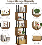 6-Tier Bookshelf S-Shaped Shelving Unit