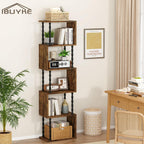 6-Tier Bookshelf S-Shaped Shelving Unit