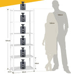 6 Tier Bookshelf Tall Shelving Unit Wooden Floor