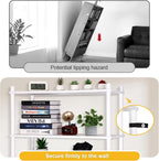 6 Tier Bookshelf Tall Shelving Unit Wooden Floor