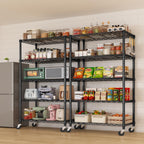 6-Tier Heavy Duty Metal Shelving with Wheels