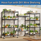 6-Tier Heavy Duty Metal Shelving with Wheels