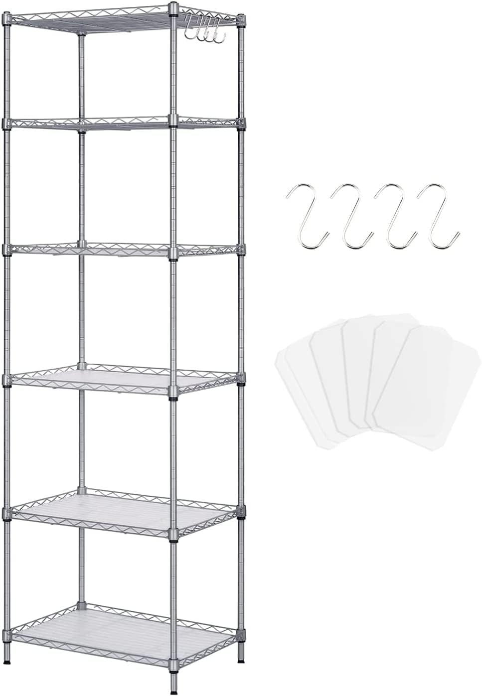 6-Tier Metal Shelving Unit Wire Kitchen Storage