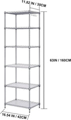 6-Tier Metal Shelving Unit Wire Kitchen Storage Units