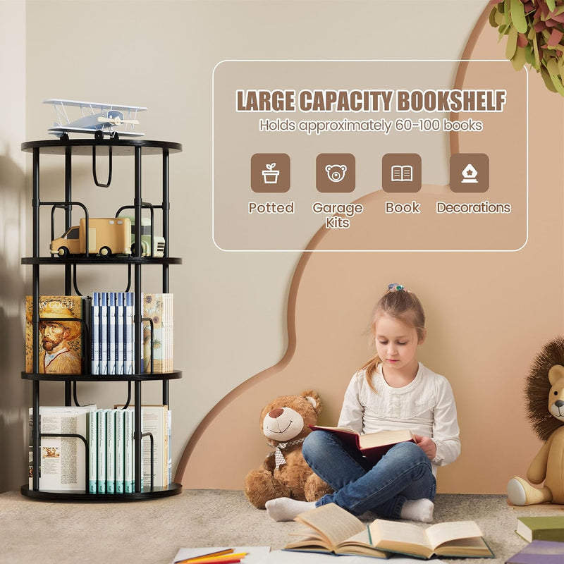 6 Tier Rotating Bookshelf 360° Corner