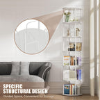 6 Tier Rotating Bookshelf Corner Tower Round