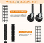 6-Tier Shelving Unit with Wheels Slim Metal Storage