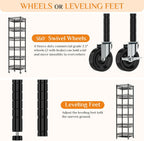 6-Tier Slim Metal Shelving Unit on Wheels