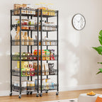 6-Tier Slim Metal Shelving Unit on Wheels