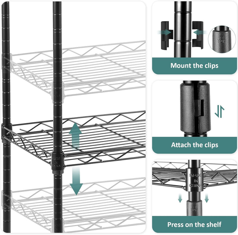 6-Tier Wire Shelving Unit with Wheels