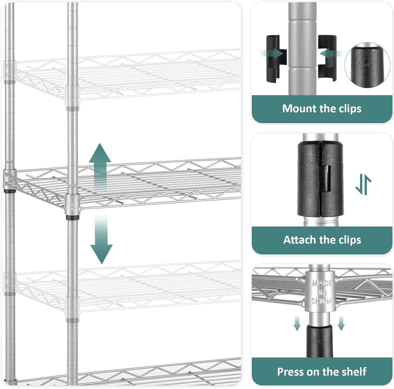 6-Tier Wire Shelving Unit with Wheels