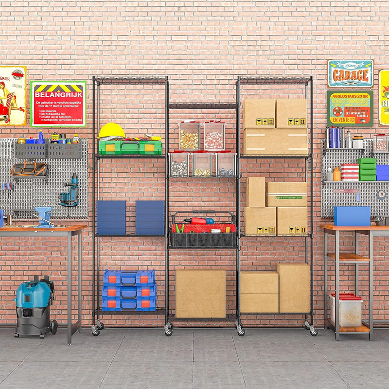 6-Tier Wire Shelving Unit with Wheels