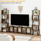 6-Tier Tall Bookshelf S-Shaped Geometric Bookcase