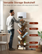 6 Tier Tree Bookshelf with Light Remote Small