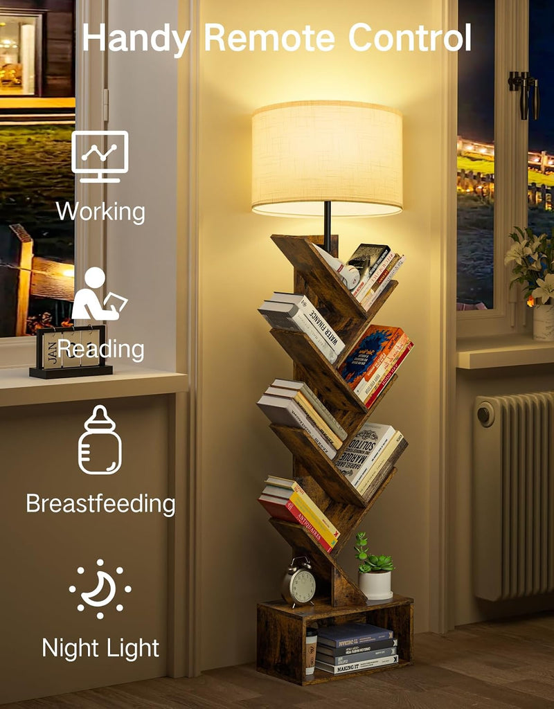 6 Tier Tree Bookshelf with Light Remote Small