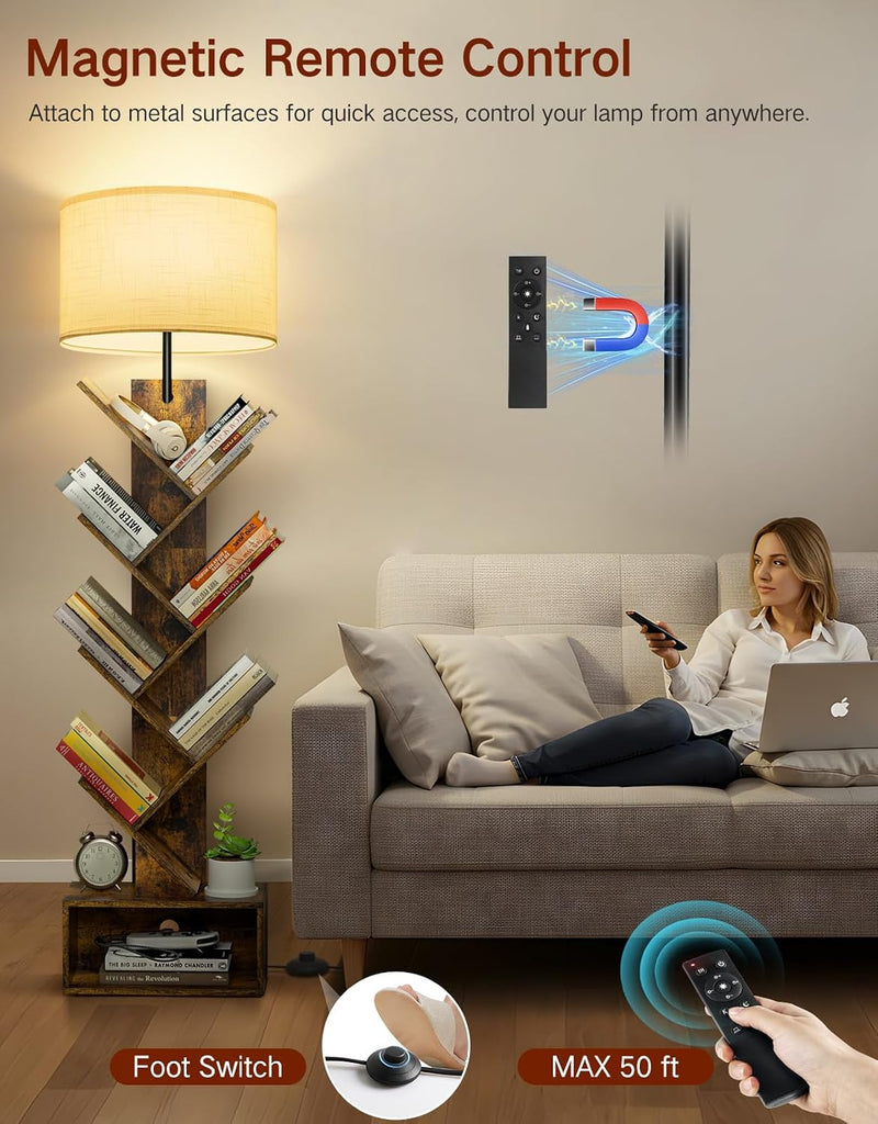 6 Tier Tree Bookshelf with Light Remote Small