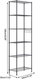 6-Tier Wire Shelving Unit Free Standing Shelf Storage