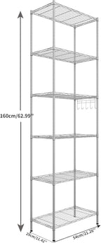 6-Tier Wire Shelving Unit Free Standing Shelf Storage