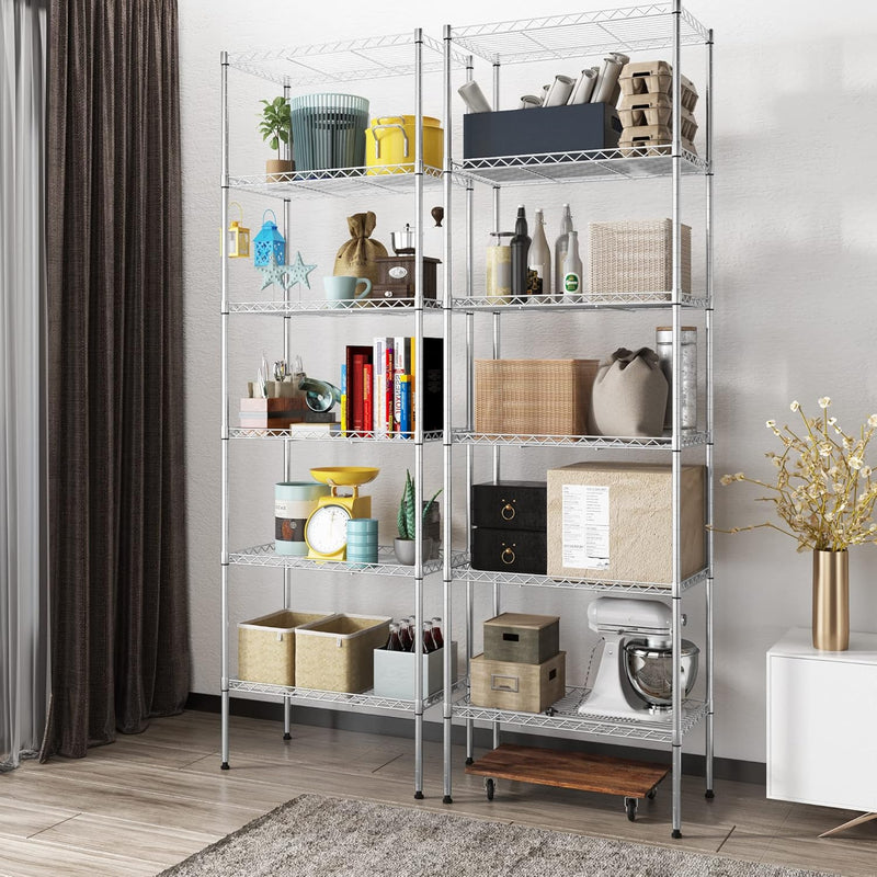 6-Tier Wire Shelving Unit Free Standing Shelf Storage