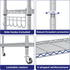 6-Tier Wire Shelving Unit with Wheels