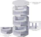 6 Tiers Rotating Shoe Rack Wood Spinning Display