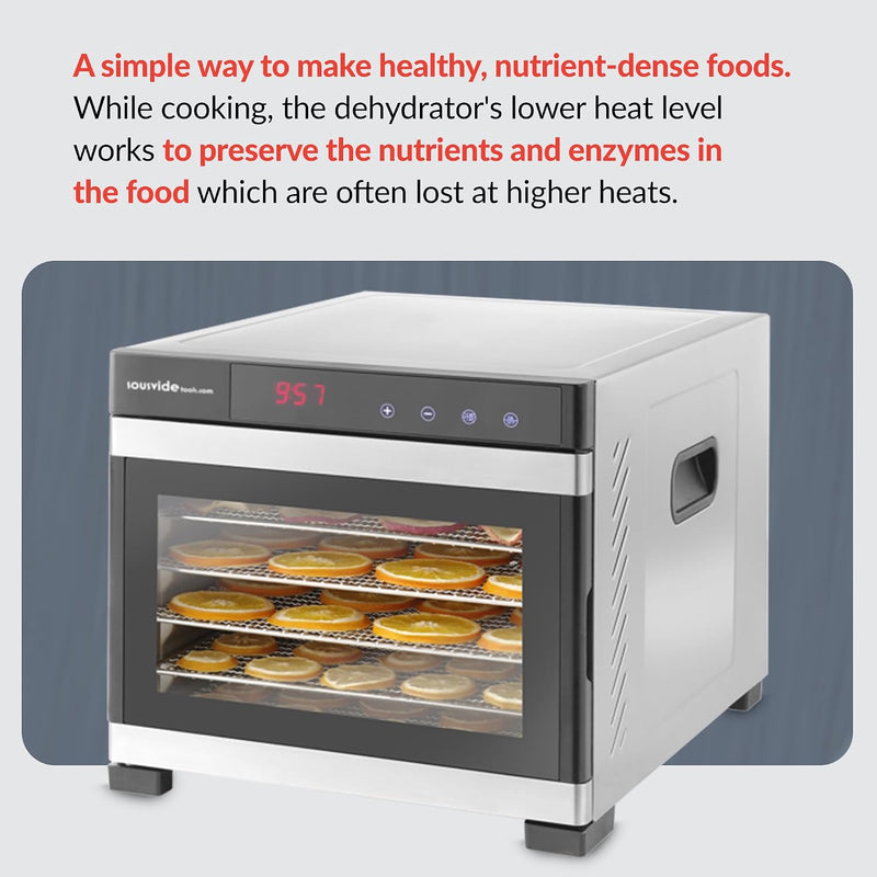 6-Tray Stainless Steel Food Dehydrator By Hendi Touch