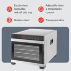 6-Tray Stainless Steel Food Dehydrator By Hendi Touch