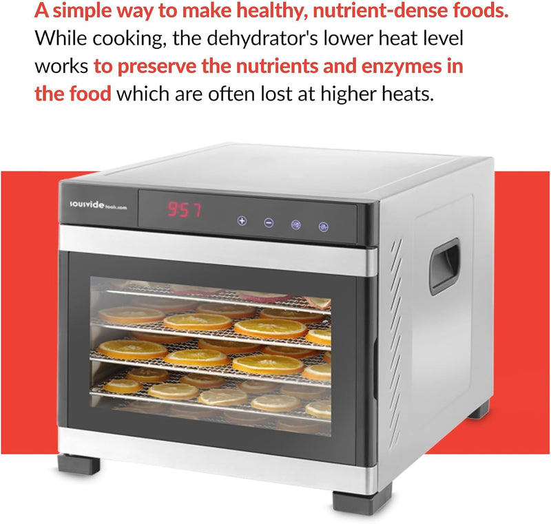 6-Tray Stainless Steel Food Dehydrator By Hendi Touch