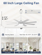 60'' Ceiling Fans with Lights