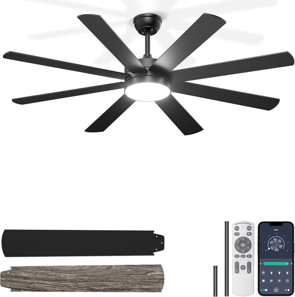 60'' Ceiling Fans with Lights Modern Fan Remote