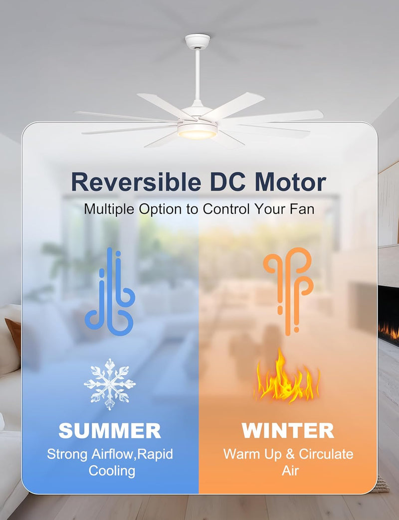 60'' Ceiling Fans with Lights Modern Fan Remote
