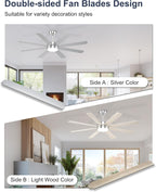60'' Ceiling Fans with Lights Modern Fan Remote