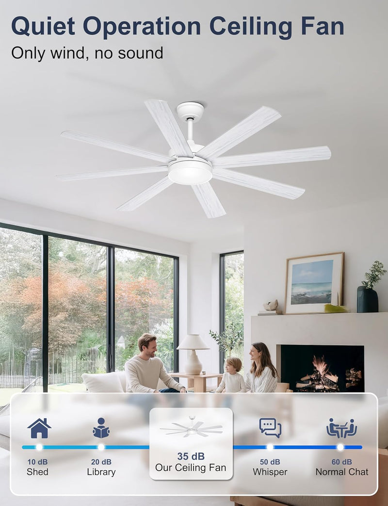 60'' Ceiling Fans with Lights Modern Fan Remote