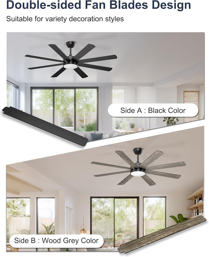 60'' Ceiling Fans with Lights Modern Fan Remote