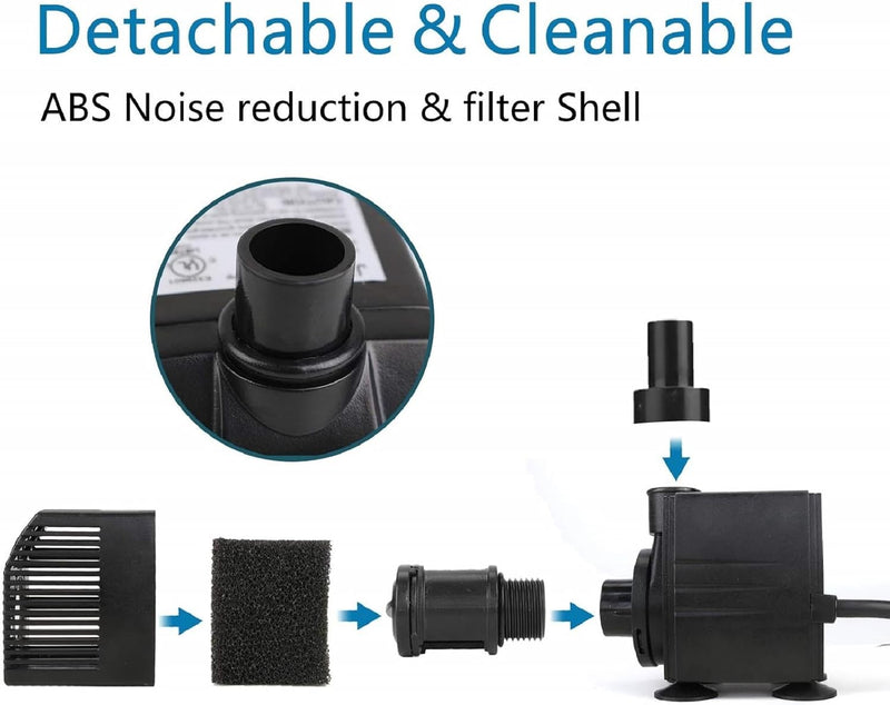 600L H Submersible Water Pump with Filter 1.83m