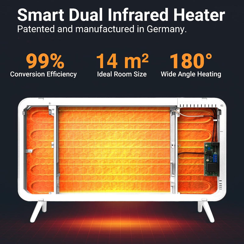 600W Smart Dual Infrared Heater Wi-Fi App