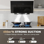 60CM Cooker Hood Wall Mounted Extractor Fan Kitchen