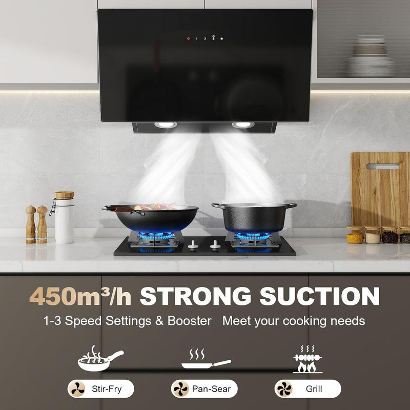 60CM Cooker Hood Wall Mounted Extractor Fan Kitchen