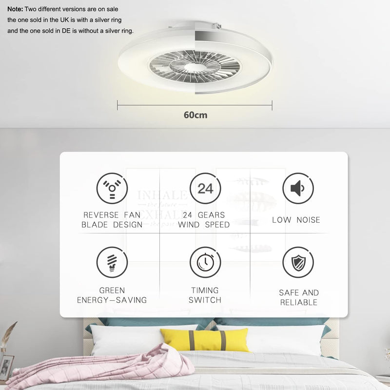 60CM LED Ceiling Light with Fan Lights
