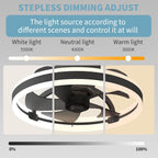 60CM LED Ceiling Light with Fan Lights 24