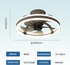 60CM LED Ceiling Light with Fan Lights 24