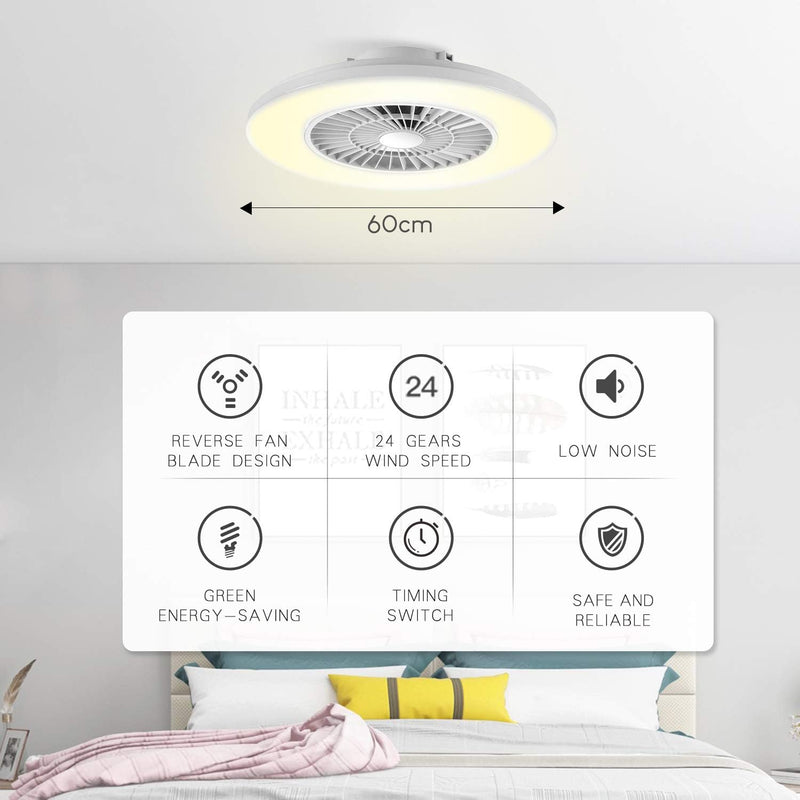60CM LED Ceiling Light with Fan Lights 24