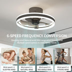 60CM LED Ceiling Light with Fan Lights 24