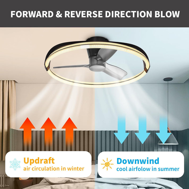 60CM LED Ceiling Light with Fan Lights 24