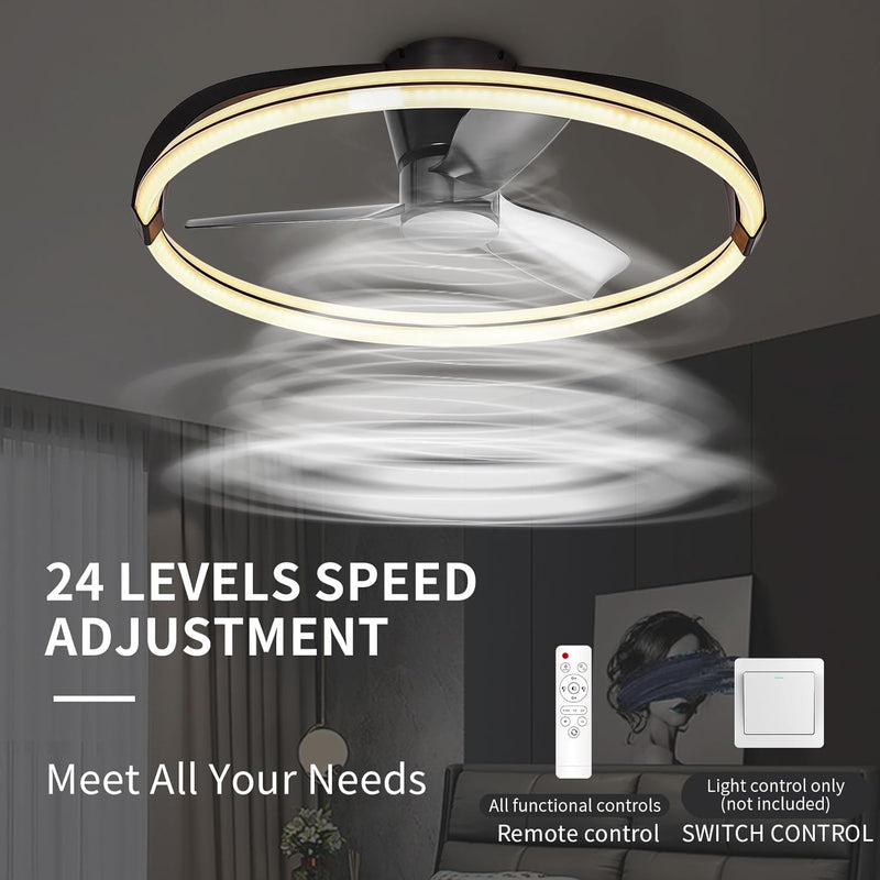 60CM LED Ceiling Light with Fan Lights 24