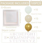 60pcs Baby Shower Decorations Neutral 6 Transparent Balloon
