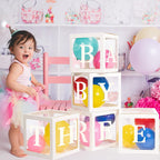 60pcs Baby Shower Decorations Neutral 6 Transparent Balloon